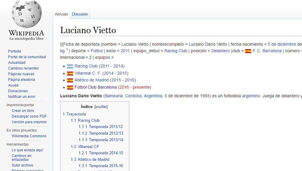 Wikipedia: Vietto już w Barcelonie