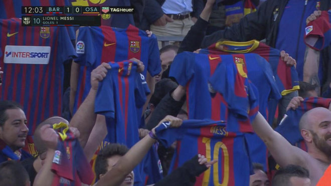 Camp Nou powtórzyło gest Leo